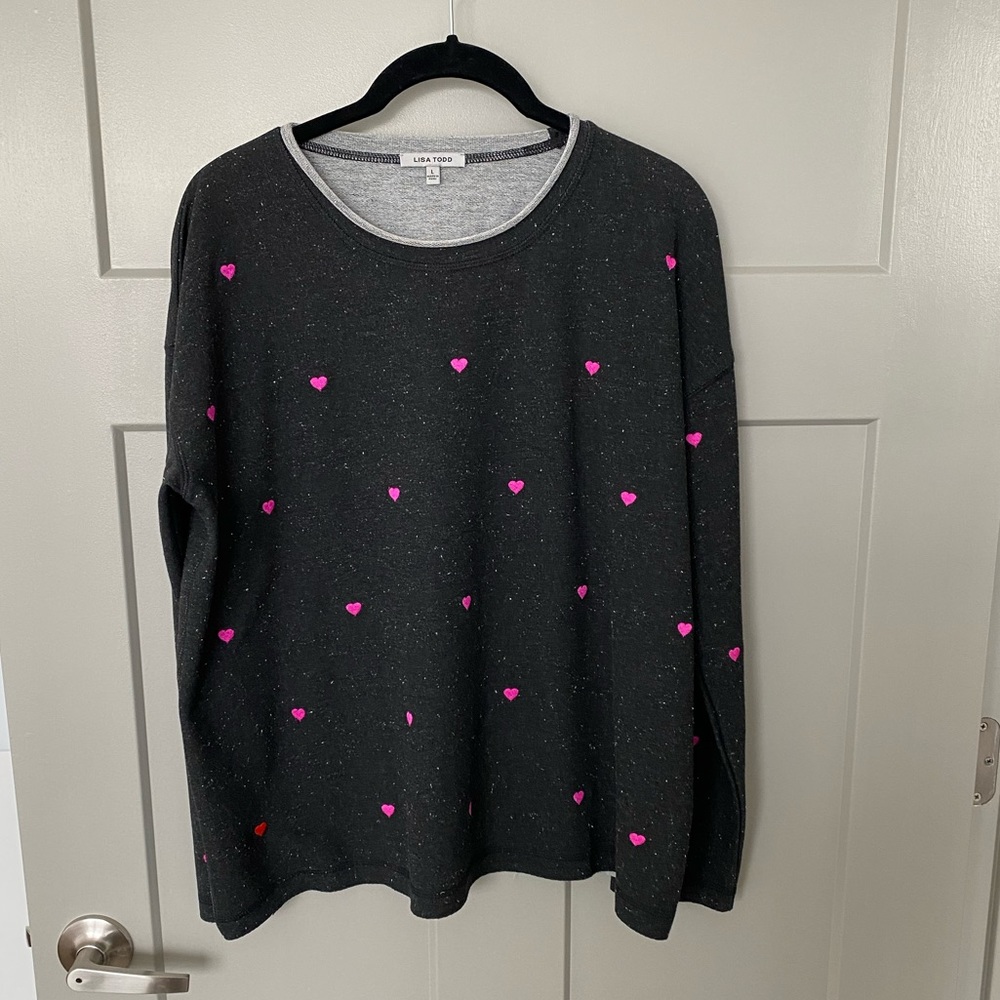 NWOT Lisa Todd Heart Shirt large